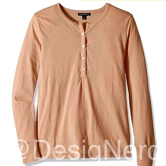 J.CREW MERCANTILE SLUB COTTON HENLEY IN DEEP BLUSH WOMEN’S SIZE XXS NWT - Picture 2 of 7